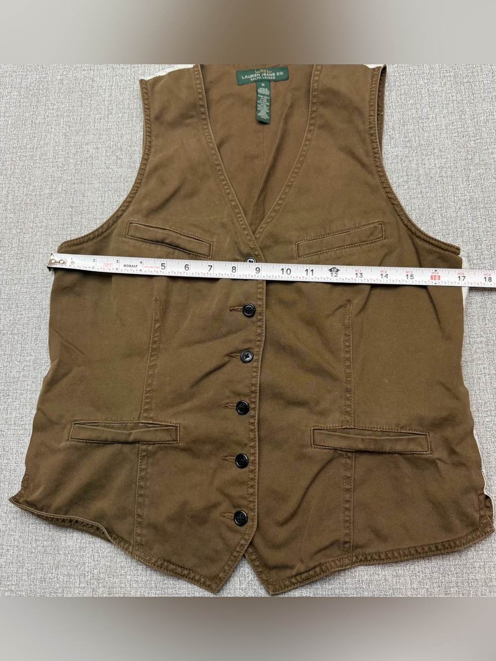 LRL Lauren Jeans Co. Ralph Lauren Brown Cotton Utility Vest - Picture 10 of 11